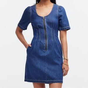 NWT Denim Darted Mini Dress in Pixie Wash
